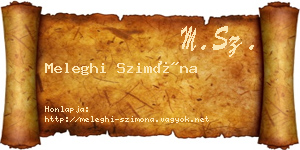 Meleghi Szimóna névjegykártya
